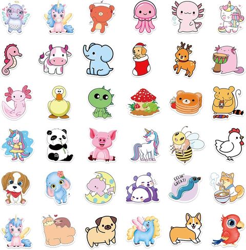 300 قطعة من ملصقات الحيوانات اللطيفة، ملصقات الحيوانات المائية الجمالية، ملصقات الفينيل لزجاجة المياه، الكمبيوتر المحمول، الهاتف، ملصقات لوح التزلج للأطفال والمراهقين والبنات والأولاد in Kuwait