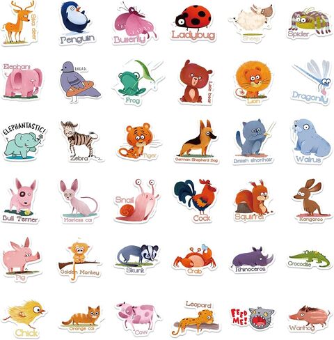 300 قطعة من ملصقات الحيوانات اللطيفة، ملصقات الحيوانات المائية الجمالية، ملصقات الفينيل لزجاجة المياه، الكمبيوتر المحمول، الهاتف، ملصقات لوح التزلج للأطفال والمراهقين والبنات والأولاد in Kuwait