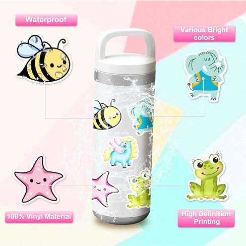 300 قطعة من ملصقات الحيوانات اللطيفة، ملصقات الحيوانات المائية الجمالية، ملصقات الفينيل لزجاجة المياه، الكمبيوتر المحمول، الهاتف، ملصقات لوح التزلج للأطفال والمراهقين والبنات والأولاد in Kuwait