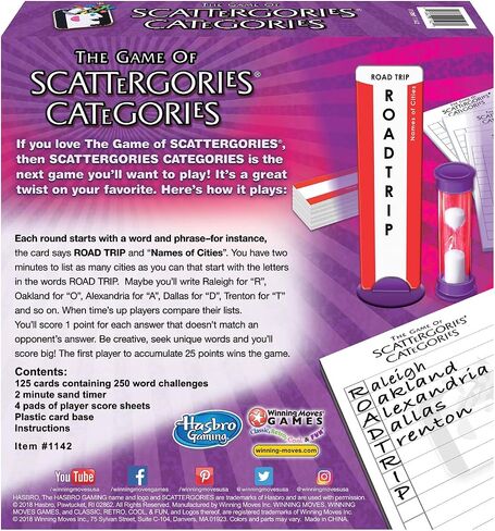 فئات Scattergories - دوران ممتع على اللعبة الأصلية السريعة التفكير - 2 أو أكثر من اللاعبين - للأعمار من 12 سنة فما فوق بدون WMG 1142 in Kuwait