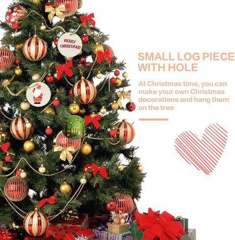 FSWCCK 100 قطعة 5.08 سم دوائر خشبية دائرية غير مكتملة مع فتحات دائرية أقراص خشبية للحرف اليدوية فارغة من الخشب الطبيعي دائرة القواطع لتزيين المنزل والحرف اليدوية in Kuwait