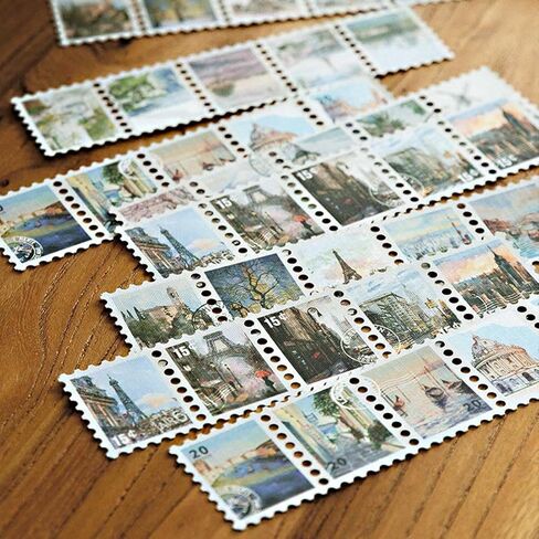 Vilikya 100pcs Postal Junk Journal Supplies, Vintage Postage Stamp Stickers for Scrapbook Kit, Decoupage Paper Quote Stickers for Collage Ephemera, Hollow Frames for Scrapbooking in Kuwait