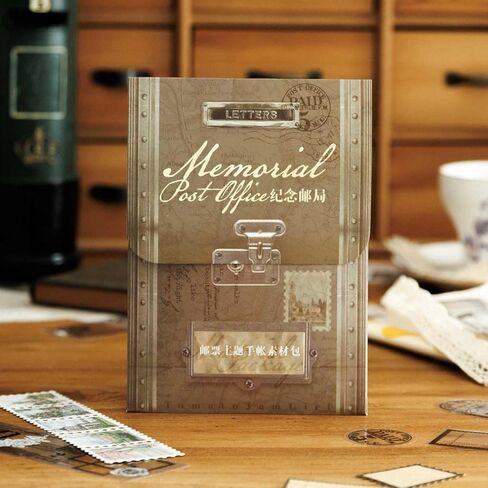 Vilikya 100pcs Postal Junk Journal Supplies, Vintage Postage Stamp Stickers for Scrapbook Kit, Decoupage Paper Quote Stickers for Collage Ephemera, Hollow Frames for Scrapbooking in Kuwait