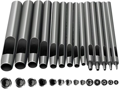 خرامة جلدية مجوفة من القدماء - 0.5 مم - 9 مم - مجموعة من 14 قطعة من أجل أبازيم وفتحات ومسامير في الأحذية، والأحزمة، والألجمة in Kuwait