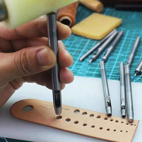 خرامة جلدية مجوفة من القدماء - 0.5 مم - 9 مم - مجموعة من 14 قطعة من أجل أبازيم وفتحات ومسامير في الأحذية، والأحزمة، والألجمة in Kuwait