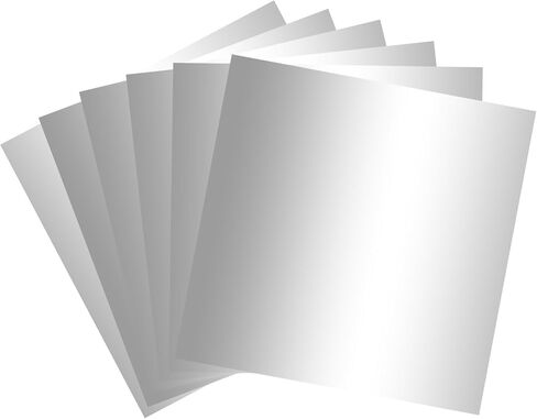 Silver Metallic Cardstock Paper, 30pcs of 12"x12" (250 GSM) - Foil Board, Mirror Finish Surface, Perfect for Crafting, Invitations & Decorations (Silver) in Saudi Arabia