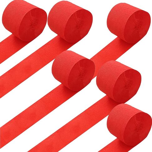 Crepe Paper Streamers 6 Rolls Beautiful Black Streamers-Party Streamers Rolls for Wedding Birthday Other Celebration 4.5cmx25m (1.8 Inch x 82 Ft/Roll) in Saudi Arabia