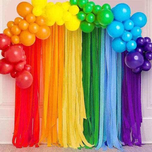 Crepe Paper Streamers 6 Rolls Beautiful Black Streamers-Party Streamers Rolls for Wedding Birthday Other Celebration 4.5cmx25m (1.8 Inch x 82 Ft/Roll) in Saudi Arabia