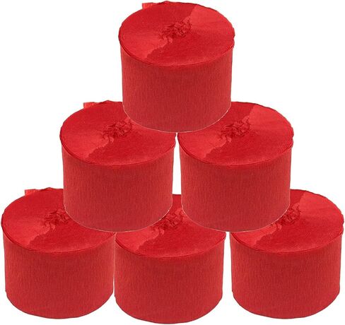 Crepe Paper Streamers 6 Rolls Beautiful Black Streamers-Party Streamers Rolls for Wedding Birthday Other Celebration 4.5cmx25m (1.8 Inch x 82 Ft/Roll) in Saudi Arabia