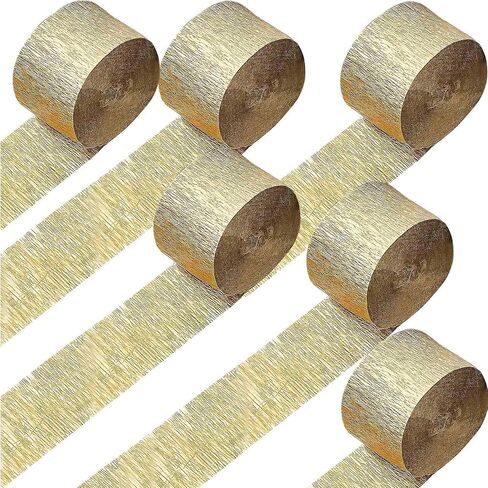 Crepe Paper Streamers 6 Rolls Beautiful Black Streamers-Party Streamers Rolls for Wedding Birthday Other Celebration 4.5cmx25m (1.8 Inch x 82 Ft/Roll) in Saudi Arabia