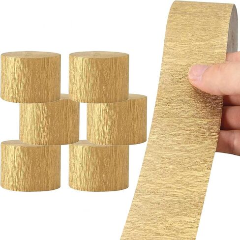 Crepe Paper Streamers 6 Rolls Beautiful Black Streamers-Party Streamers Rolls for Wedding Birthday Other Celebration 4.5cmx25m (1.8 Inch x 82 Ft/Roll) in Saudi Arabia