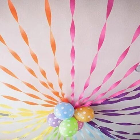 Crepe Paper Streamers 6 Rolls Beautiful Black Streamers-Party Streamers Rolls for Wedding Birthday Other Celebration 4.5cmx25m (1.8 Inch x 82 Ft/Roll) in Saudi Arabia