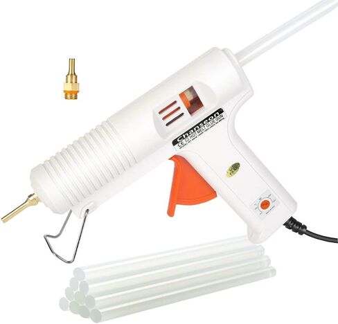 مسدس صمغ صناعي يذوب بالحرارة بقدرة 150 واط من تشانسيون، قابس أمريكي مع 10 قطع من أعواد الصمغ قابلة للتعديل لدرجة الحرارة، 2 فوهات نحاسية للحرف اليدوية والإصلاحات السريعة in Kuwait