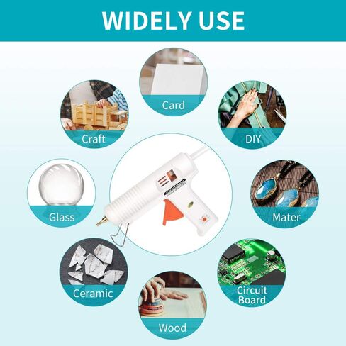 مسدس صمغ صناعي يذوب بالحرارة بقدرة 150 واط من تشانسيون، قابس أمريكي مع 10 قطع من أعواد الصمغ قابلة للتعديل لدرجة الحرارة، 2 فوهات نحاسية للحرف اليدوية والإصلاحات السريعة in Kuwait