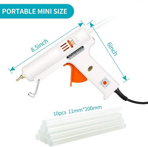مسدس صمغ صناعي يذوب بالحرارة بقدرة 150 واط من تشانسيون، قابس أمريكي مع 10 قطع من أعواد الصمغ قابلة للتعديل لدرجة الحرارة، 2 فوهات نحاسية للحرف اليدوية والإصلاحات السريعة in Kuwait