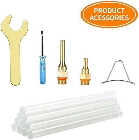 مسدس صمغ صناعي يذوب بالحرارة بقدرة 150 واط من تشانسيون، قابس أمريكي مع 10 قطع من أعواد الصمغ قابلة للتعديل لدرجة الحرارة، 2 فوهات نحاسية للحرف اليدوية والإصلاحات السريعة in Kuwait