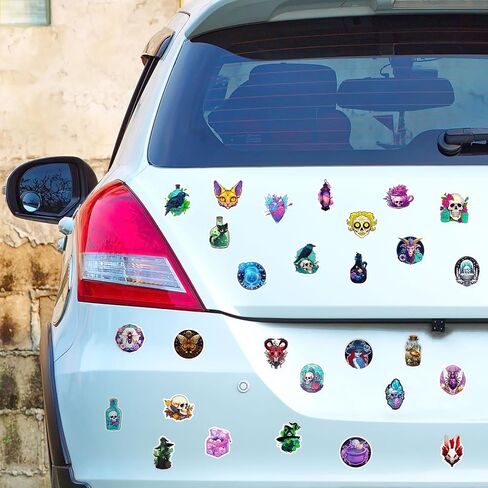 ملصقات لاغوم دريمبوت الشريرة الصيدلية الجمجمة للهالوين - 50 ورقة لألواح التزلج، ومصدات السيارات، والأمتعة، وزجاجات المياه، وديكور المنزل، والمزيد in Kuwait