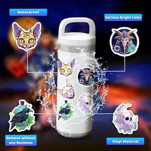 ملصقات لاغوم دريمبوت الشريرة الصيدلية الجمجمة للهالوين - 50 ورقة لألواح التزلج، ومصدات السيارات، والأمتعة، وزجاجات المياه، وديكور المنزل، والمزيد in Kuwait