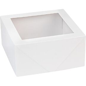 Hammont Premium Square Bakery Boxes (8 Pack) | Black 6x6x3 Pastries Boxes With Clear Window | Non-glossy Gift Boxes | Cardboard Paper Boxes for Cupcakes, Treats, Gifts