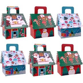 VIFOME 18pcs Santa Gift Boxes Treat Boxes Christmas Party Favor Boxes Candy Boxes Christmas Paper Box Santa Goody Boxes Santa Party Decoration in Saudi Arabia