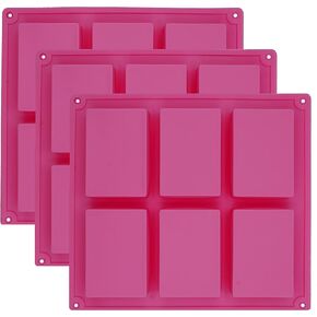 قوالب صابون مستطيلة الشكل، 6 تجاويف من السيليكون، قوالب لصنع الصابون والشوكولاتة والتيراميسو، مجموعة من 3 قطع in Kuwait