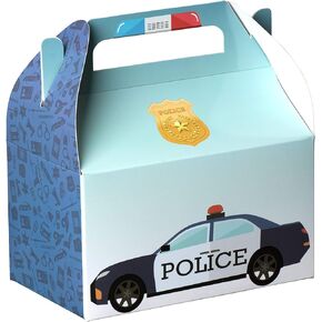 Hammont Paper Treat Boxes - (10 Pack) - Party Favors Treat Container Cookie Boxes Cute Designs Perfect for Parties and Celebrations 6.25" x 3.75" x 3.5" (Police) in Kuwait