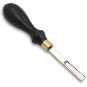 YVOKERN Leather Edge Bevelers, with Polished Ebony Handle Leather Edge Tool, French Wide Mouth Sharp Leather Skiver Edge Skiving for Leather Craft DIY Cutting (6MM)