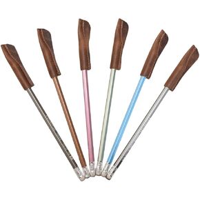 Hide & Drink, Leather Pencil Cap (6 Pack) / School & Office Essentials/Protector/Case/Cover/Accessories, Handmade Includes 101 Year Warranty :: Bourbon Brown in Saudi Arabia