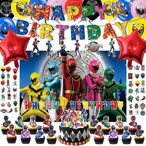 109 Pcs Poower Birthday Party Supplies, Birthday Decoration Includes Birthday Banners,Cake Toppers,Foil Balloon,Cupcake Toppers, Balloons, Backdrop, Hanging Swirls, and Stickers, Anime Theme Birthday Party Favor in Saudi Arabia