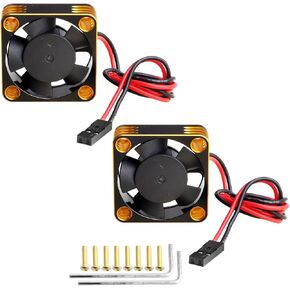 HobbyPark RC Brushless Motor Cooling Fan ESC Cooling Fan for RC Car 1/8 1/10 1/12 Scale 540 550 Brushless Motors (Black-Red)