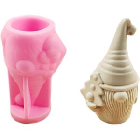 Xidmold 3D Christmas Gnome Candle Mold Santa Claus Silicone Mold Epoxy Resin Mold for Aromatherapy Candle, Soap, Wax, Polymer Clay, Plaster Ornament, Resin Art Craft in Saudi Arabia