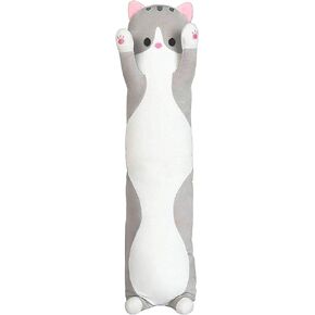 123Arts الكرتون القط لينة القطيفة الطويلة رمي وسادة الوسائد الحيوان واقعية ألعاب من نسيج مخملي in Kuwait