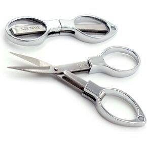 2 Pcs Mini Folding Scissors, Stainless Steel Telescopic Small Cutter, Foldable Scissors, Safety Portable for Travel, Fishing, Kitchen, Craft, Office, Cable, Hair, Sewing, Key Chain. in Saudi Arabia