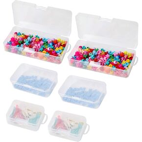 6 عبوات من صندوق بلاستيكي شفاف بمفصلات صندوق تخزين حاوية منظم بلاستيكي لشريط واشي والمجوهرات والخرز والحرف اليدوية اليدوية وأدوات الصيد والمسامير in Kuwait