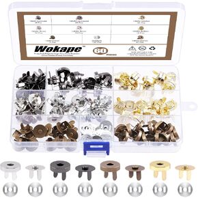 Wokape 60 Sets 4 Colors 18mm Magnetic Button Clasps Assortment Kit, Magnetic Snaps Fastener Clasps DIY Craft Sewing Buttons Knitting Buttons Sets for Sewing Craft in Kuwait