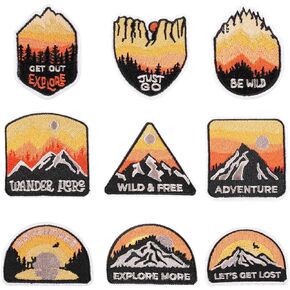 Woohome Patch Embroidered, 7 PCS Landscape Iron on Applique Mountain Sew On Patches Peak Patches Camping Theme Iron on Patches for Craft, Sewing, Clothing, Other Fabrics in Kuwait