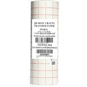 Jh-Best Crafts12 X 10' Feet Roll Transfer Paper w/Grid- Perfect Alignment of Cameo or Cricut Self Adhesive Vinyl for Decals, Signs, Walls, Windows and Other Smooth Surfaces in Saudi Arabia