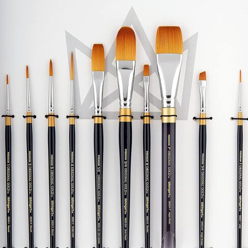 KINGART Original Gold Series Premium Golden Taklon, Multimedia Artist Brushes, Gift Box, Set of 10 PCS in Saudi Arabia