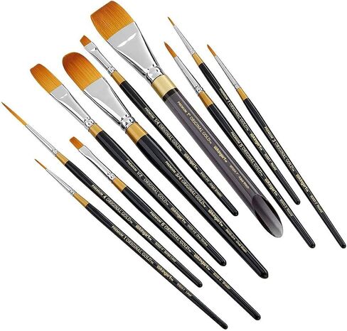 KINGART Original Gold Series Premium Golden Taklon, Multimedia Artist Brushes, Gift Box, Set of 10 PCS in Saudi Arabia