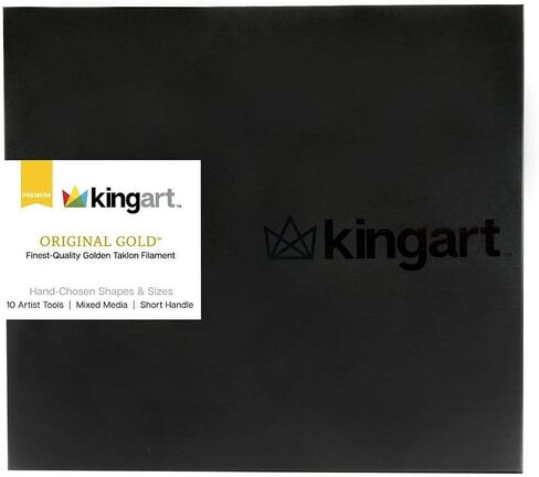 KINGART Original Gold Series Premium Golden Taklon, Multimedia Artist Brushes, Gift Box, Set of 10 PCS in Saudi Arabia