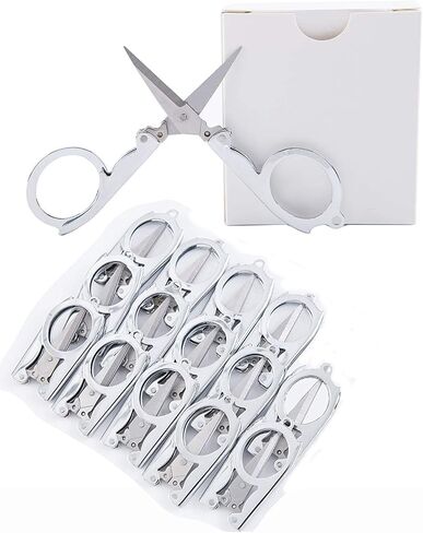 Shapenty Stainless Steel Folding Portable Travel Scissors Small Pocket Foldable Paper String Craft Shred Scissors, 15 Pack in Saudi Arabia
