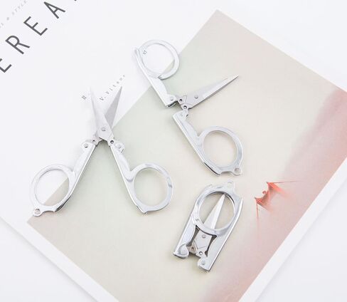 Shapenty Stainless Steel Folding Portable Travel Scissors Small Pocket Foldable Paper String Craft Shred Scissors, 15 Pack in Saudi Arabia