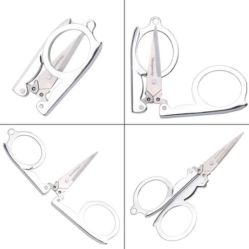 Shapenty Stainless Steel Folding Portable Travel Scissors Small Pocket Foldable Paper String Craft Shred Scissors, 15 Pack in Saudi Arabia