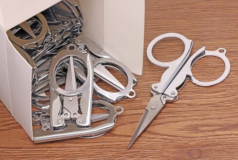 Shapenty Stainless Steel Folding Portable Travel Scissors Small Pocket Foldable Paper String Craft Shred Scissors, 15 Pack in Saudi Arabia