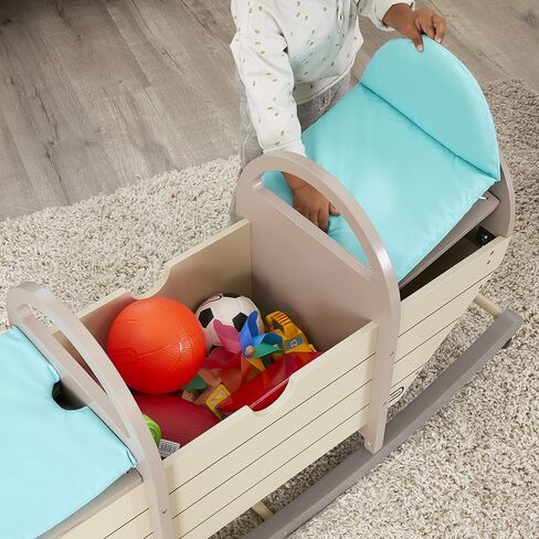 مقعد خشبي للأطفال 658860EUC Teeter Totter-من ليتل تاكس، مع وسائد مقعد قماشية، ودعم الظهر، ومقابض أمان - يشجع اللعب النشط للأولاد والبنات من سن 3 إلى 5 سنوات in Saudi Arabia
