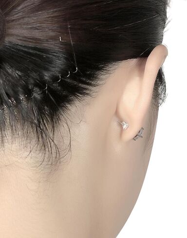 12 قطعة من الأقراط البديلة من الفضة الإسترلينية عيار 925 الحقيقية، دعامات حلق على شكل فراشة من AKRUWELRY لمسامير الماس، دعامة آمنة لا تسبب الحساسية للبريد، لون فضي in Kuwait