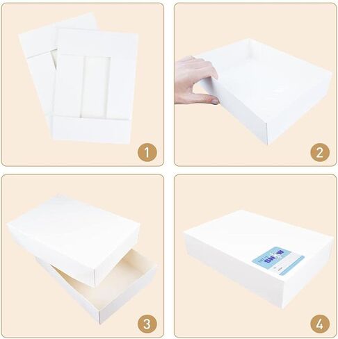 علب هدايا ارسيكي بالأغطية وعلبة هدايا بيضاء وعلب قميص وعلبة هدايا كبيرة.علب قمصان لتغليف الهدايا.قوية ومتينة وسهلة التجميع &3 أطقم 17*11*3 in Kuwait