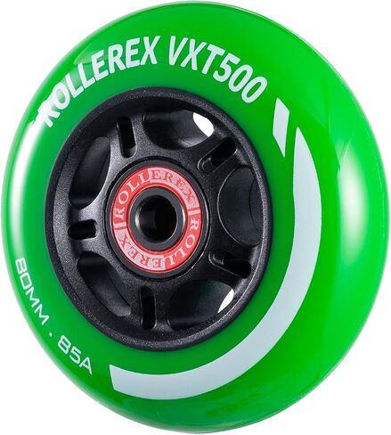 عجلات التزلج المضمنة Rollerex VXT500 (8 عجلات مع محامل وفواصل وغسالات) (تتوفر خيارات مختلفة للحجم والألوان) - للأماكن الداخلية والخارجية والهوكي - مخصصة لاستبدال عجلة الشفرة الدوارة in Kuwait