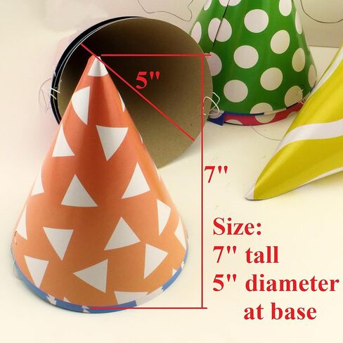 Tytroy 12 Assorted Shining Color Pattern Prints Birthday Party Cone Hats Multicolored in Kuwait