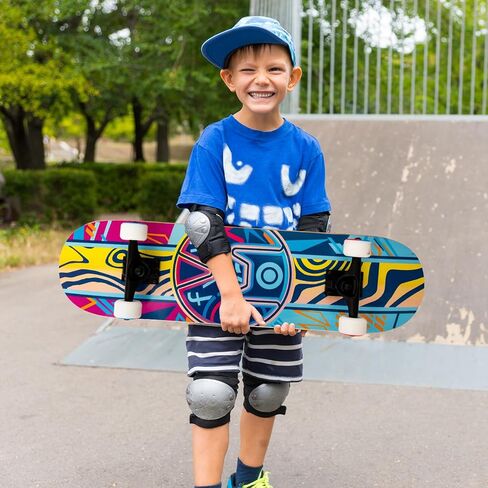 Bestclub Pro ألواح تزلج كاملة للمبتدئين والبالغين والمراهقين والأطفال والبنات والأولاد مقاس 31x8 بوصة ألواح تزلج 7 طبقات من خشب القيقب الكندي ذو سطح مزدوج مقعر وألواح طويلة in Kuwait